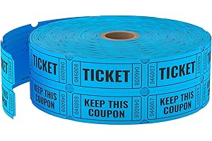 2000 Methdic Blue Raffle Tickets (4 Color Selection), Double Roll, Ticket for Events, Entry, Class Reward, Fundraiser & Prizes