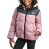 Reebok Girls Puffer Jacket - Heavyweight Poly Taffeta Insulated Zip Up Winter Coat for Girls with Sherpa Lined Hood & Pockets