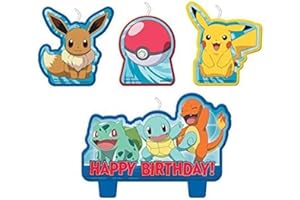 Amscan Pokemon Birthday Character Candle Set - 4 pcs, 172408