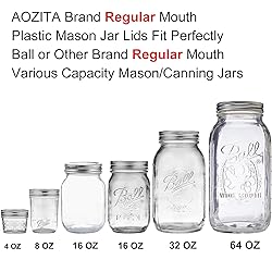 AOZITA 10 Pack REGULAR Mouth Mason Jar Lids for