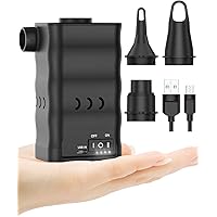 Dr.meter Air Mattress Pump, 6000mAh Rechargeable Portable Air Pump, Quick-Fill Electric Air Inflator Deflator for Outdoor Cam