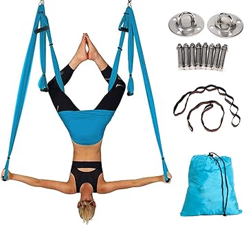 Elevens Yoga Swing Set, Aerial Yoga Hammock Inversion Sling with Ceiling Mount Set and Extension Straps