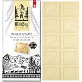 MilkBoy Swiss Chocolates White Chocolate Bars, Vanilla - 3 oz | Premium gourmet treat made with natural bourbon vanilla. Gluten free. Non-GMO. Kosher. Crafted in Switzerland.