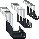 Hotop 18pcs Rafter Hanger Heavy Duty Large S Hooks Rafter Hanger for Garage Ladder Bike Fence Storage Organizer Hooks S Shaped Hooks Hanging Hangers Hooks (Large, Medium, Small), Black