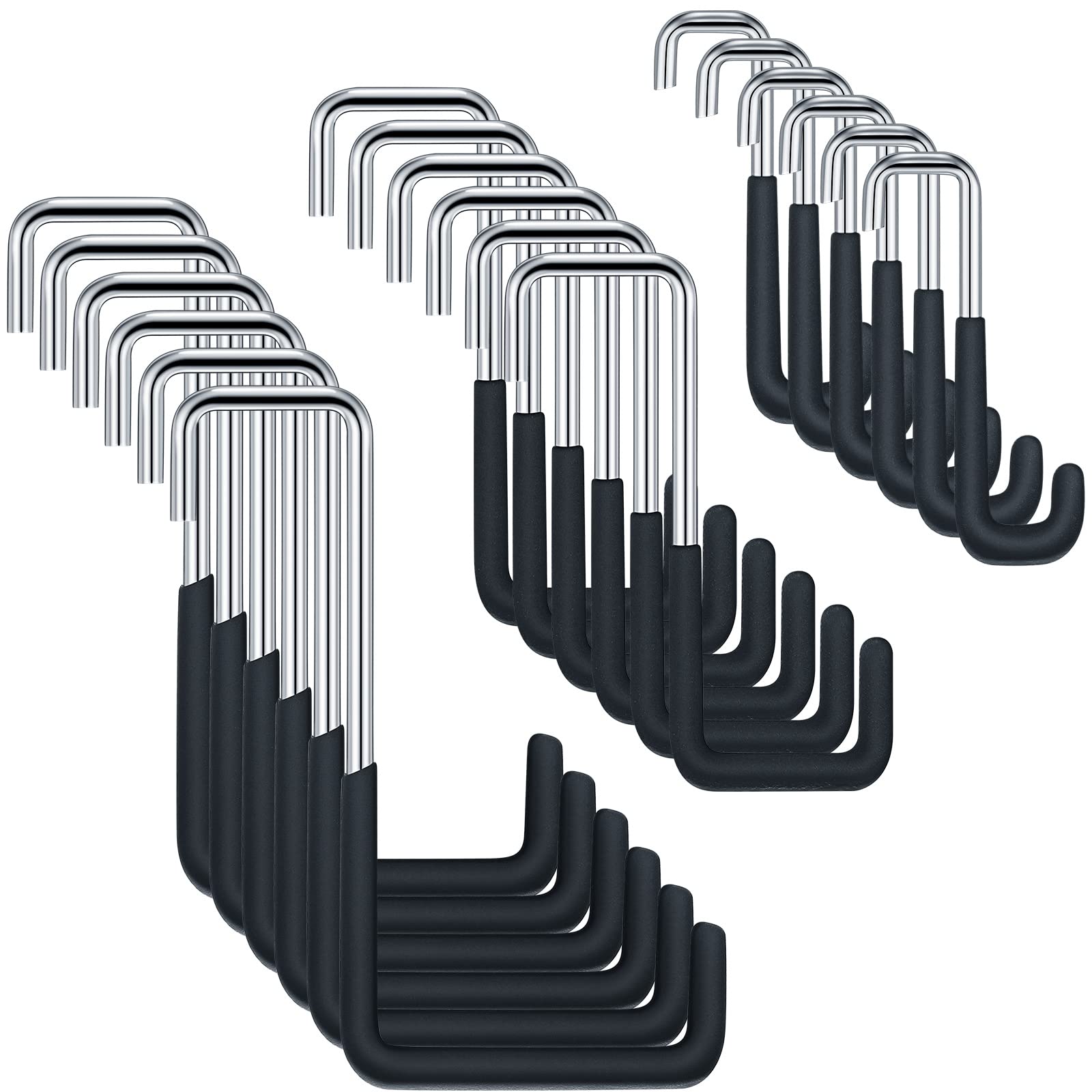 Photo 1 of Hotop 18 Pcs Rafter Hanger Heavy Duty Large S Hooks Rafter Hanger for Garage Ladder Bike Fence Storage Organizer S Shaped Hooks(Black)