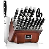 Klaus Meyer Stahl 19 Piece High Carbon Exclusive German Steel Knife Block Set (Black)