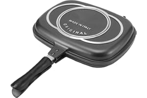 Double-Sided Frying Pan, 32cm/12.6in BBQ Grill Pan, Double Side Pressure Cooking Grill Pan, Portable Grill Pot for Home Cooki