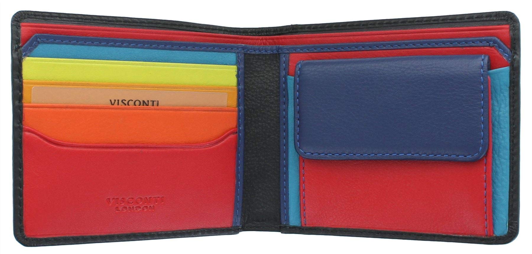 VISCONTI Spectrum Collection Gulzar Leather Wallet with RFID and Tap and Go SP61 Black/Hawaii