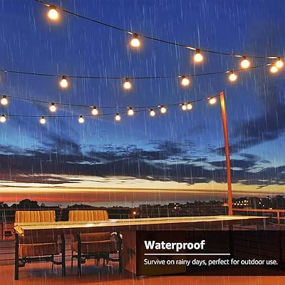 Buy Le Solar String Lights Outdoor 25ft Solar Festoon Lights Outdoor With 25 G40 Led Bulbs Waterproof Bulb Fairy String Lights With 4 Light Modes For Garden Gazebo Patio Pergola Party And