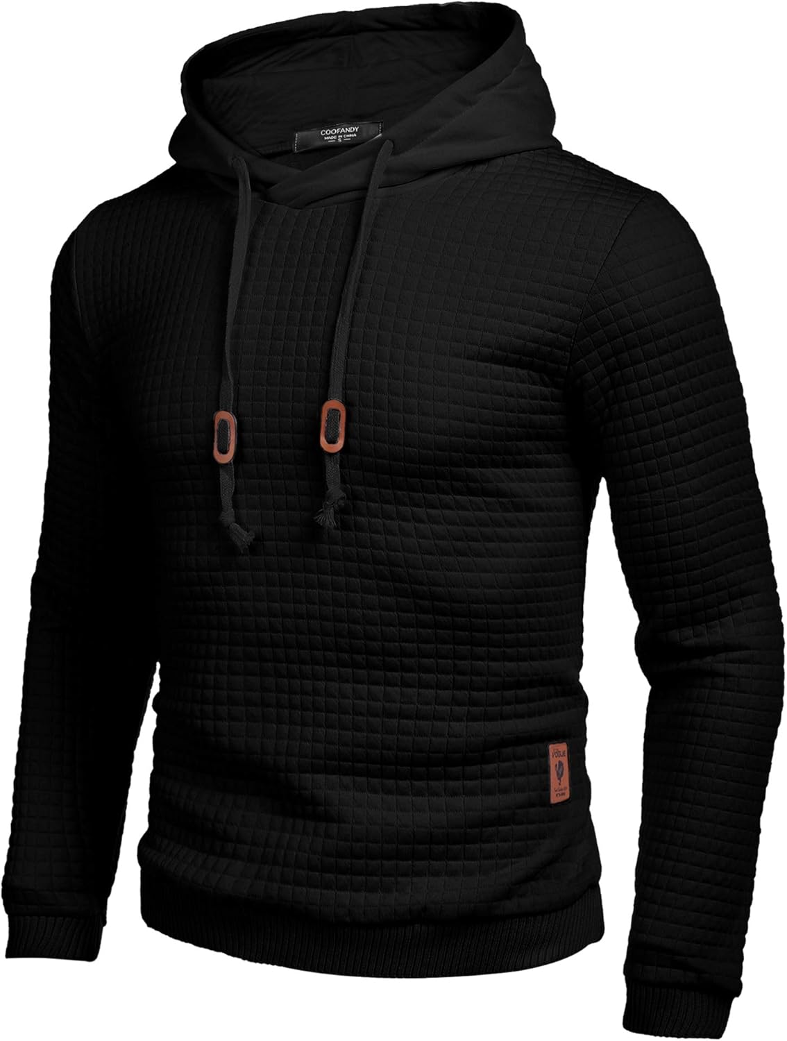 COOFANDY Men's Sweatshirt Hipster Gym Long Sleeve Drawstring Hooded Plaid Jacquard Pullover Hoodies at  Men’s Clothing store