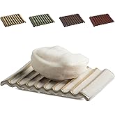 Zoeeker Soap Holder, Ceramic Bar Soap Dishes Soap Saver for Bathroom, Shower, Sink, Kitchen, Countertop, Bath Tub, Keep Soap Bars Dry, White