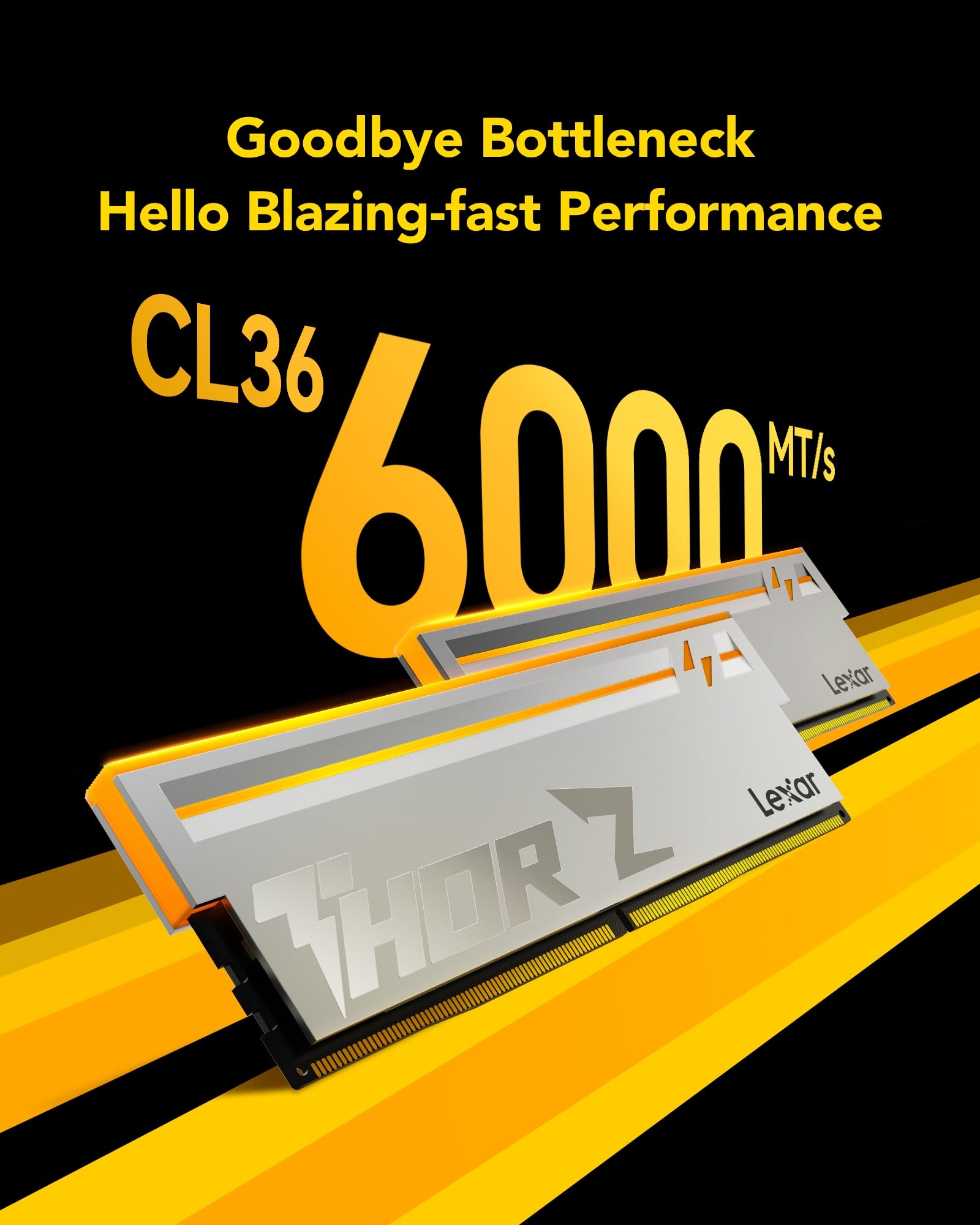 Lexar THOR Z Series RGB DDR5 RAM 32GB Kit (2x16GB) 6000 MHz CL36, DRAM 288-Pin UDIMM Desktop-Speicher, Hochleistungs Gaming Computerspeicher unterstützt Intel XMP 3.0/AMD Expo, On-die ECC, 1.4V Silber 2