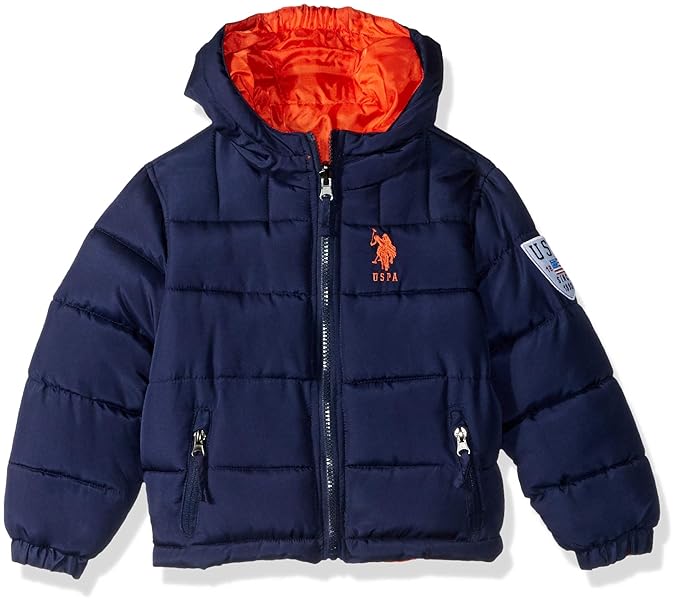 orange polo bubble jacket