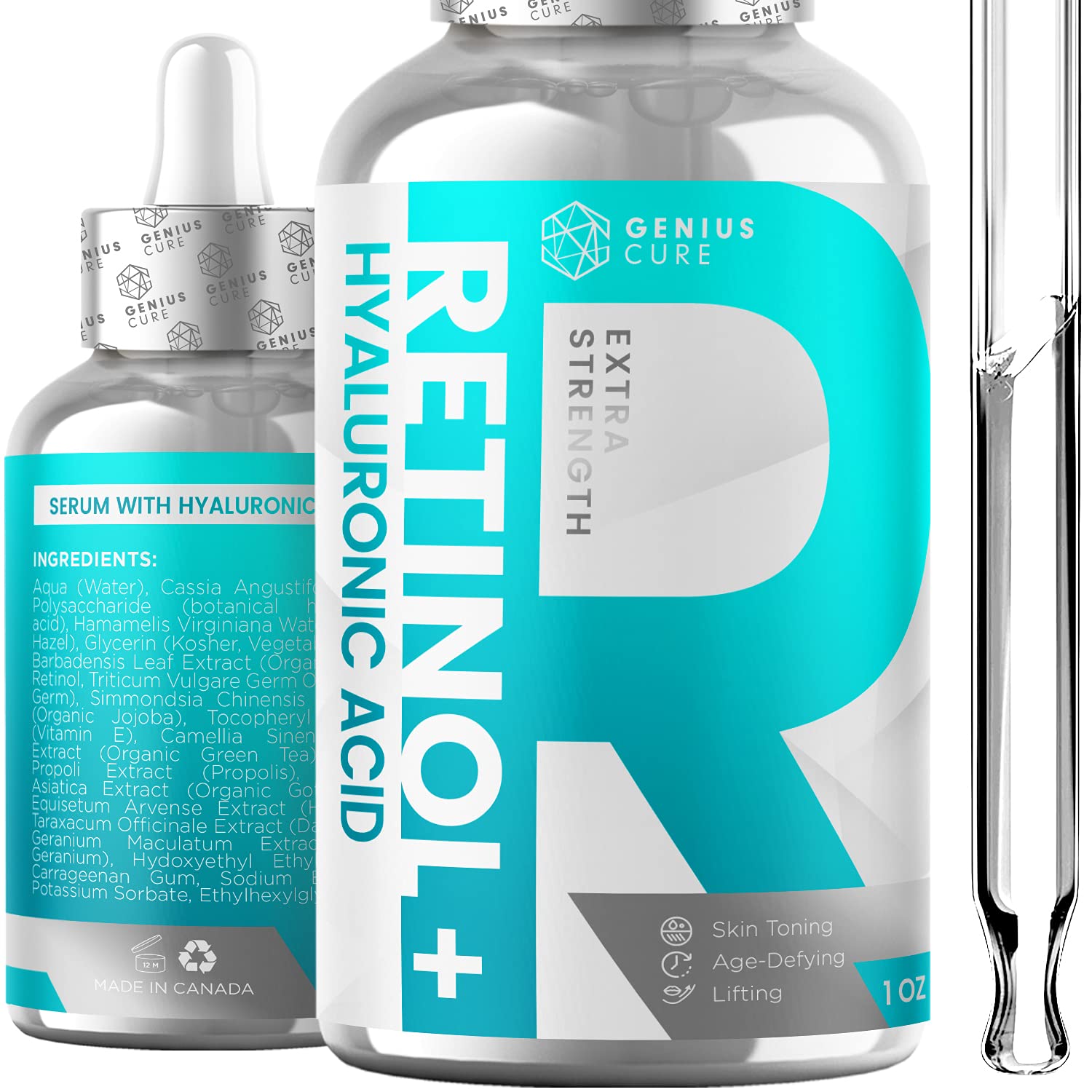 Retinol & Hyaluronic Acid Serum Anti Aging & Anti Wrinkle Serum, Boost Collagen Production and Effectively Reduce Wrinkles For Face & Eyes 1fl oz: Beauty