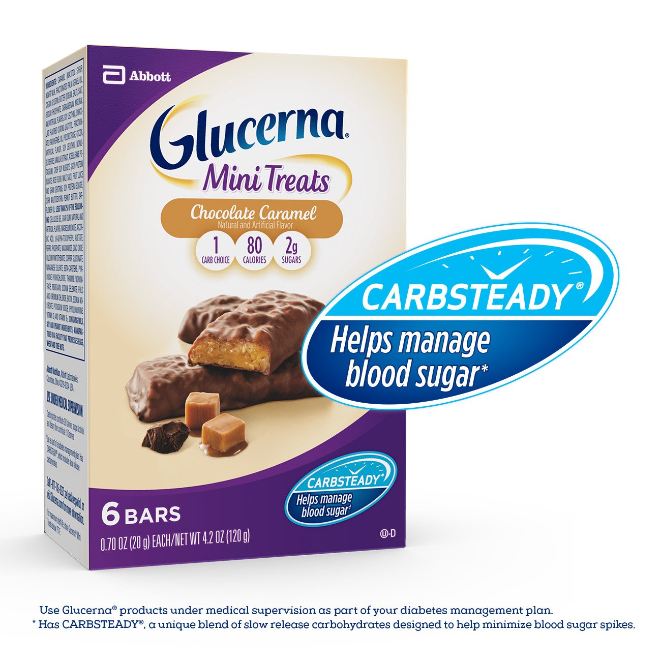 Glucerna Mini Treat Bars, To Help Manage Blood Sugar, Chocolate Caramel