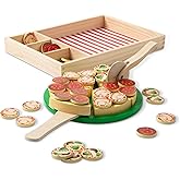 Melissa & Doug Wooden Pizza Party Play Food Set with 36 Toppings