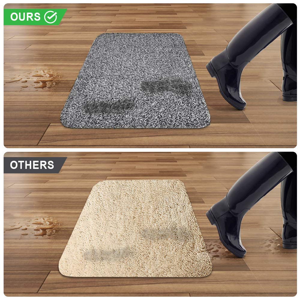 Indoor Doormat Super Absorbs Mud 18x28 Latex Backing Non Slip Door Mat