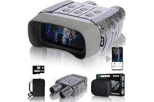 XGeek Night Vision Goggles Scopes Digital Binoculars,2.5" TFT Screen 4X Zoom, 1M/2M/3M Image & 1080p Video, 350m/950nm LED in Darkness with Green and Filming Mode for Spy，Observation，Adults Hunting