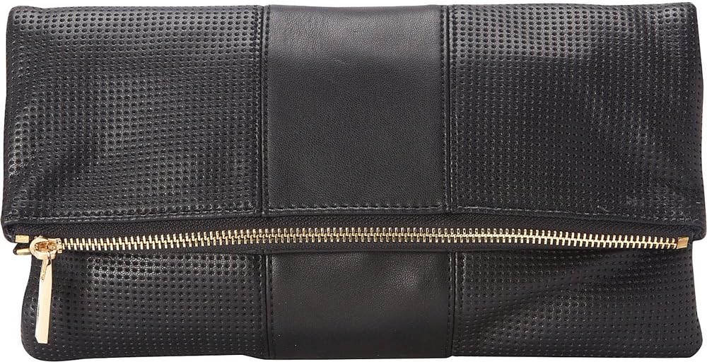 Deux Lux Handbags Downtown Stripe Fold Clutch - Black