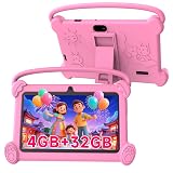 ICONLINK Kids Tablet 7 inch 3-9 for Kids,32GB ROM Toddler with Shockproof Case,Kids Android Software Installed Netflix,YoutTube, aiwawa Apps Parent Controls,Dual Camra, WiFi,FM, GPS (Pink)