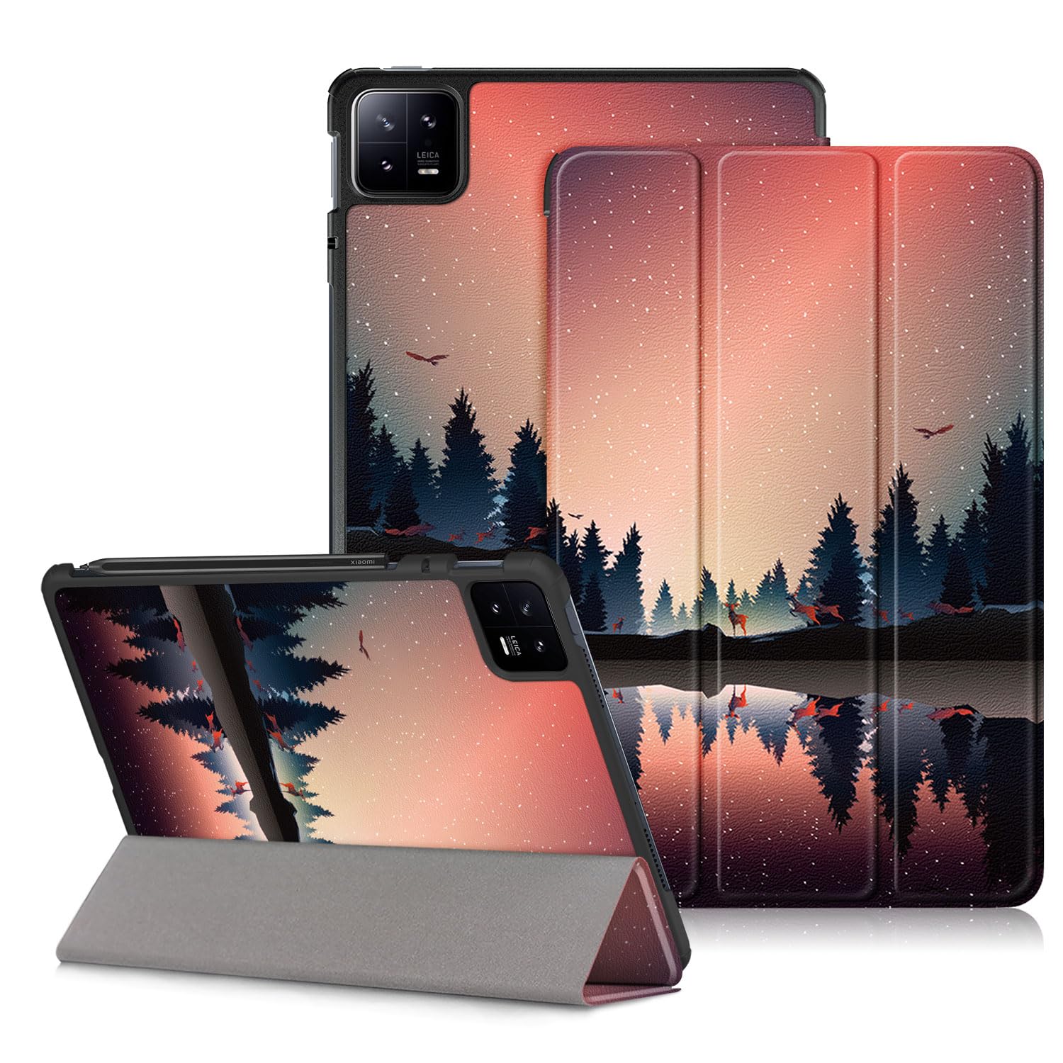 DINGGUAGUA Case for Xiaomi Pad 6/Xiaomi Pad6 Pro 11 Inch 2023, Slim Stand Hard Back Shell Cover with Auto Wake/Sleep,Nightfall