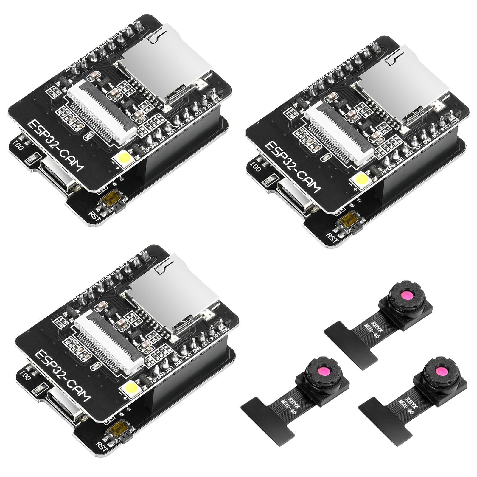 Photo 1 of ESP32-CAM Board ESP32 Type-C Development Board to Serial Port CH-340G with OV2640 2MP Camera Module Dual-core Mode Support NodeMCU(3-Pack)