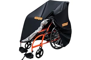 Boolico 420D Heavy Duty Oxford Wheelchair Cover Waterproof, Mobility Scooter Storage Cover for Travel Power Electric Wheelcha