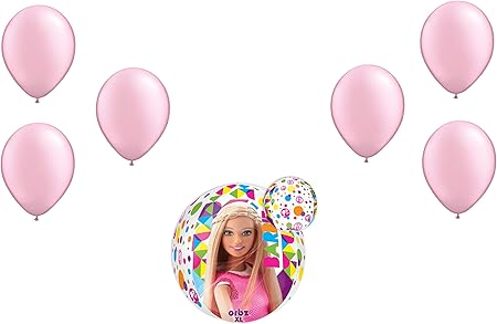 Amazon Loonballoon 16インチ Orbz バービーテーマスパークルバルーン 7個 バリューセット ラテックスバルーン6個付き 映画 キャラクターバルーン 子供の誕生日やテーマパーティー用 風船 バルーン おもちゃ