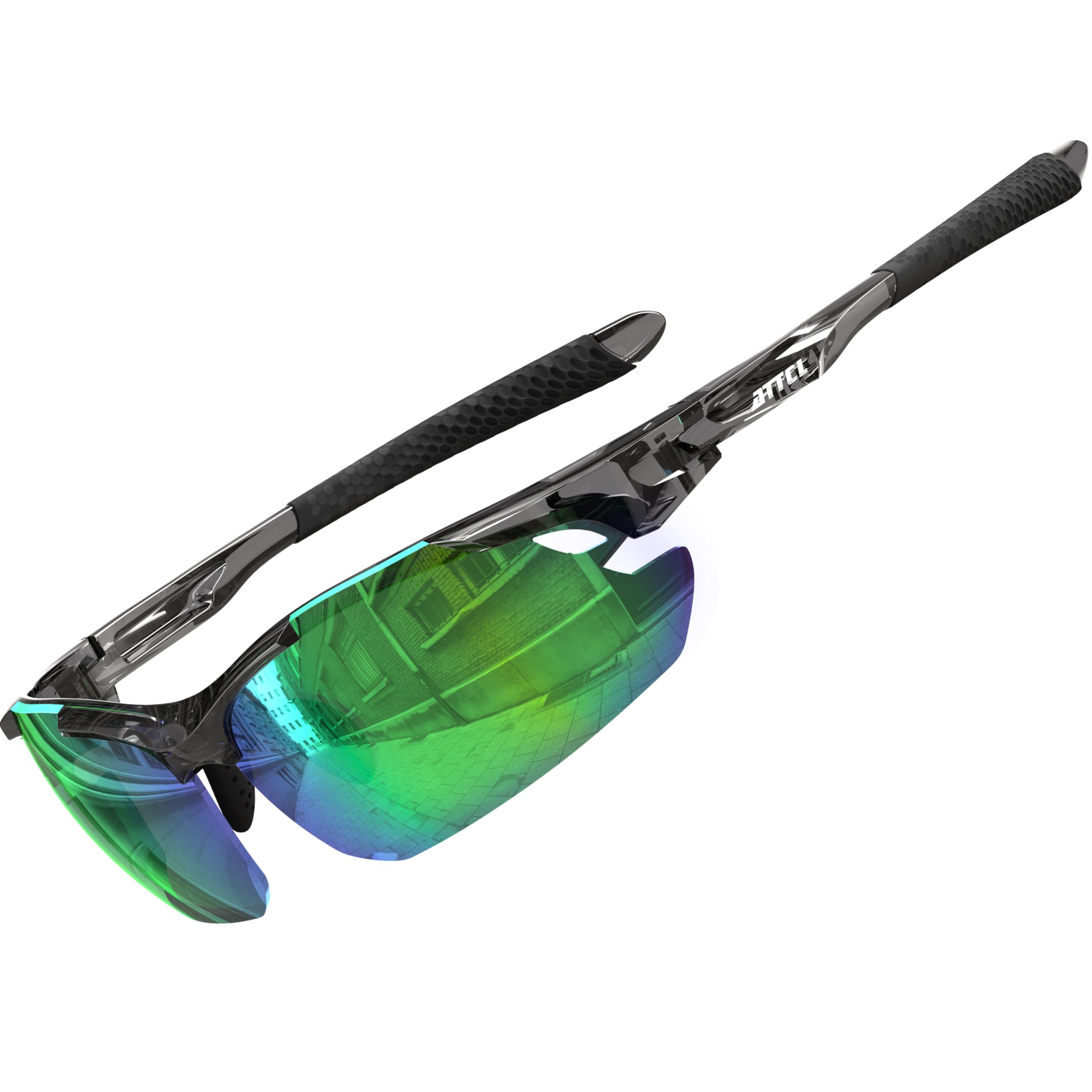 ATTCL Polarized Sunglasses for Men Women: Ultra-Light UV400 Protection Sports Glasses for Cycling, Driving, Fishing, Running 2026-clear-green/Mirrored
