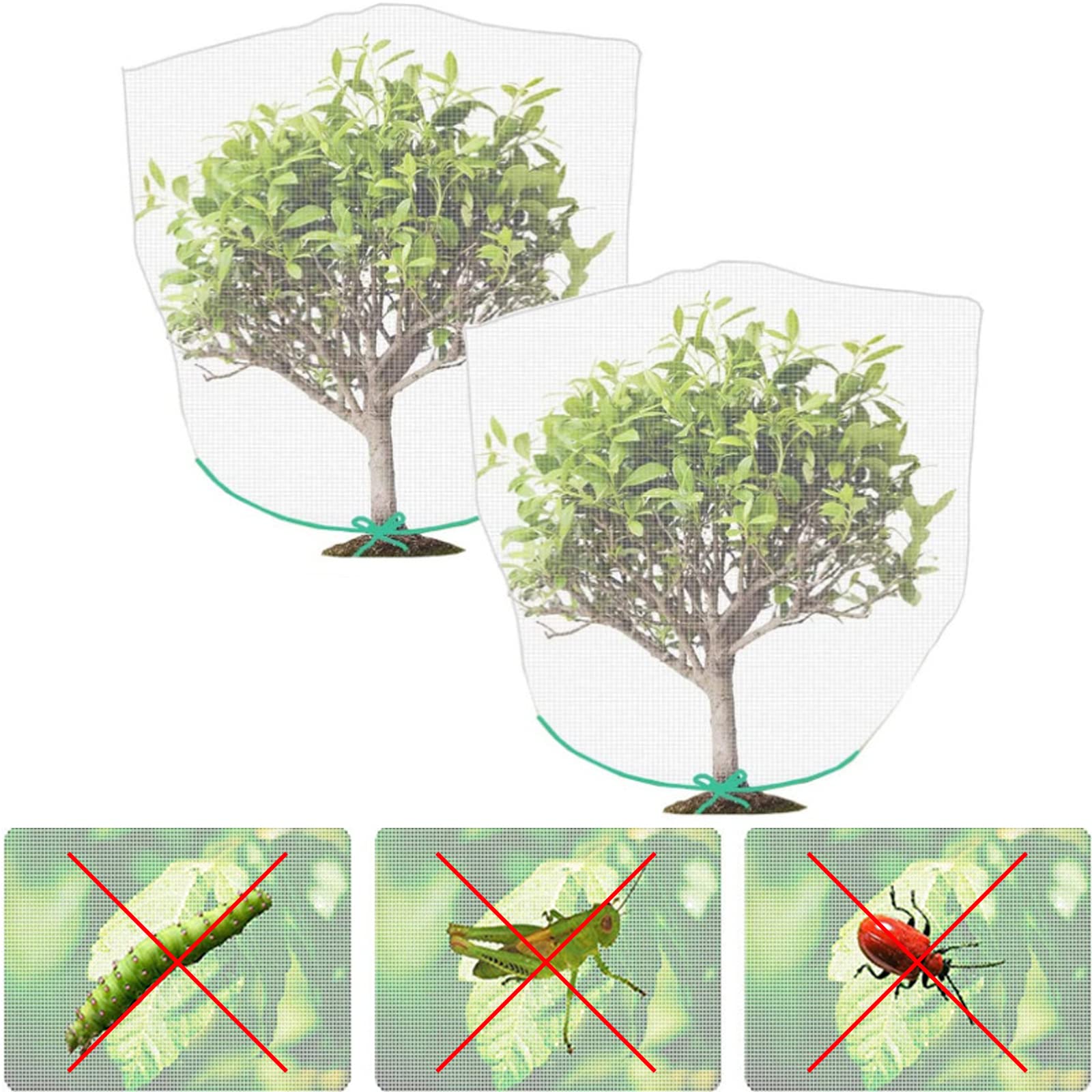 CTForest Netting Cover, Pack of 2, 150*100cm, Protective Net for Plants, Prevents Pests, Birds, Insects, UV Resistant, Reusable, Fine Mesh Design, DIY Size, Ideal for Garden or Indoor Use
