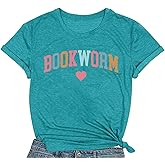 COMIZI Womens Bookworm Shirts Reading Teacher T-Shirt Book Lover Tee Library Bookish Tops