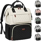 Vankor 15.6 Inch Laptop Backpack for Women Lightweight, TSA Approved Womens Laptop Backpack Purse Travel, Work, Business, College, Hiking, Beige