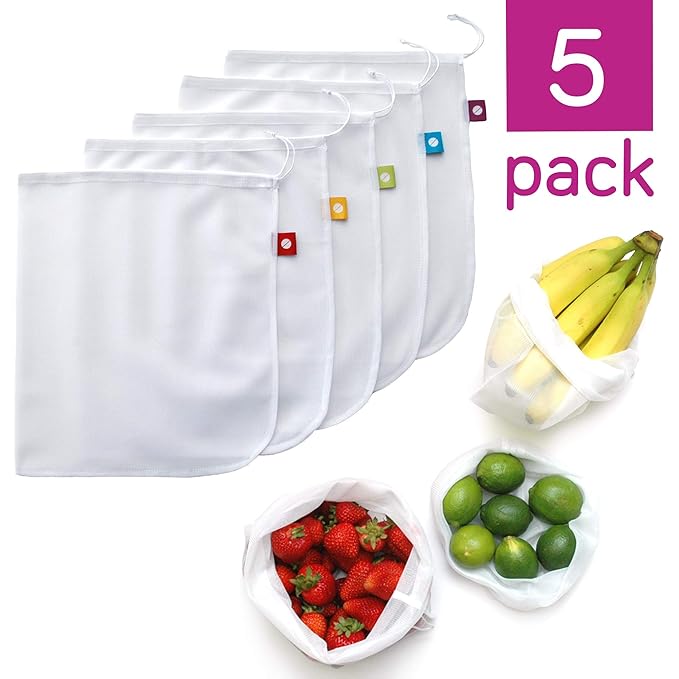Reusable Produce Bags, Washable Mesh Bags for Fruits and Vegetables