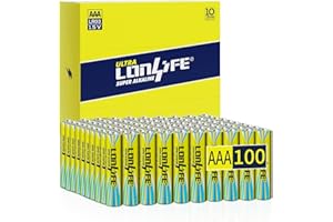 LONLIFE AAA Batteries 100 Pack,Triple AAA Batteries,Long-Lasting Alkaline AAA Battery for Home and Office,Leakproof,10-Year Shelf Life