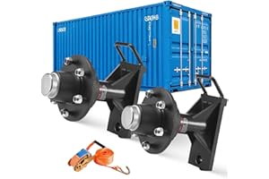 VEVOR Shipping Container Wheels 6-Lug Wheels Kit, Heavy Duty Shipping Container Axle with Ratchet Tie Down-Moves 20 ft - 40 f