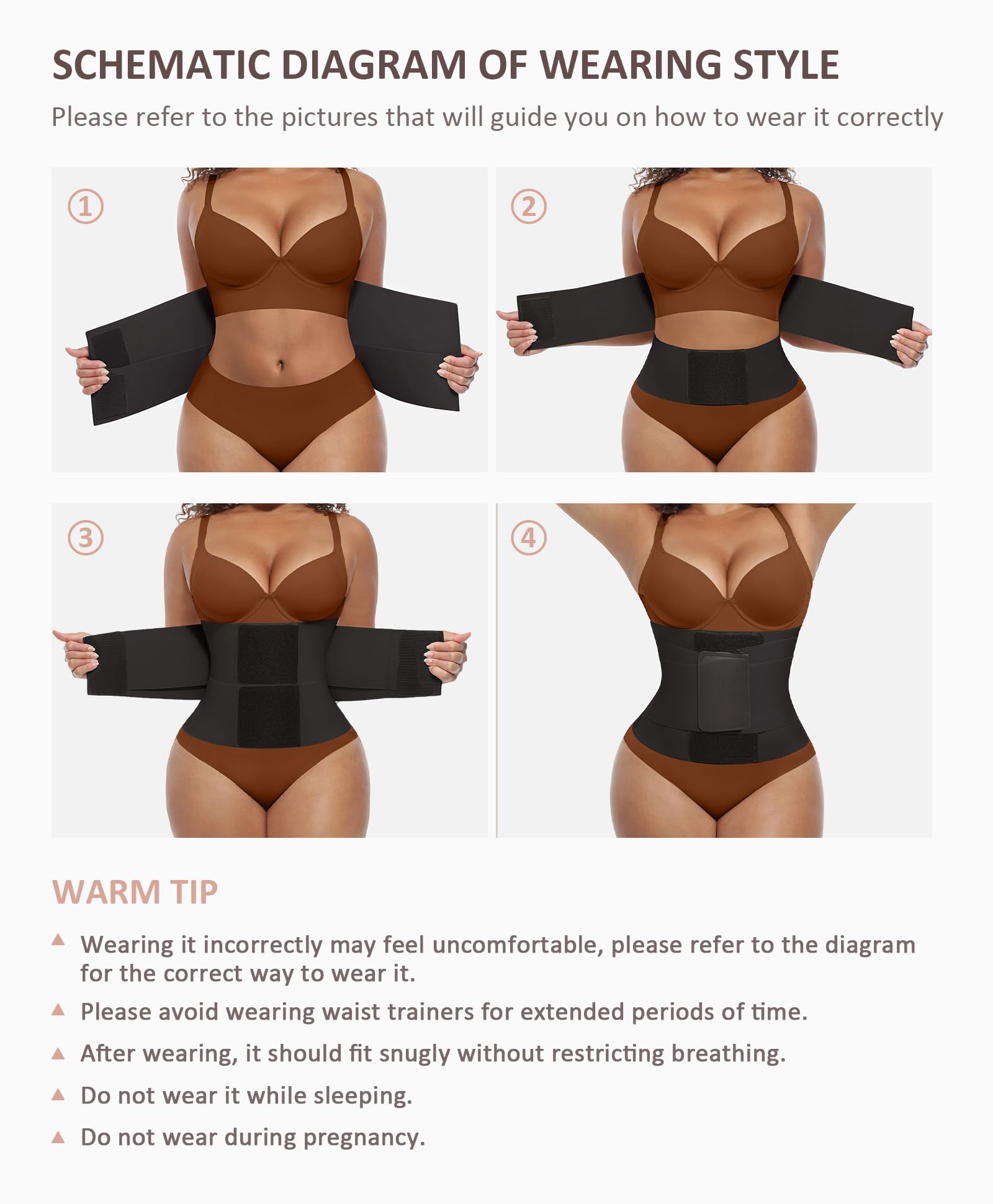 FeelinGirl Waist Trainer Belt Waist Cincher Trimmer Ab Belt Tummy Control Body Shaper with Triple Wrap Women and Men
