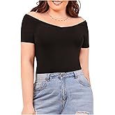 Floerns Women's Plus Size Basic Off Shoulder T-Shirt Top