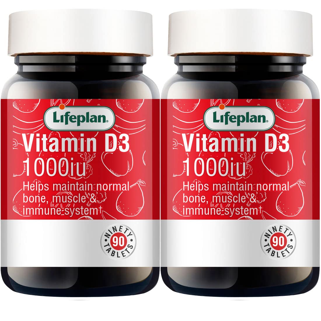Lifeplan Vitamin D3 1000iu (90 Capsules) for Healthy Bone, Muscle & Immune System — 3-Month Supply