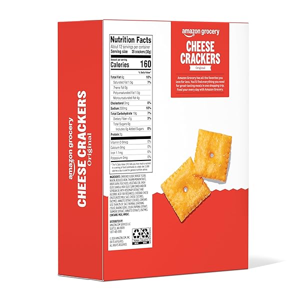 AMAZON GROCERY, ORIGINAL CHEESE CRACKERS, 12.4 OZ