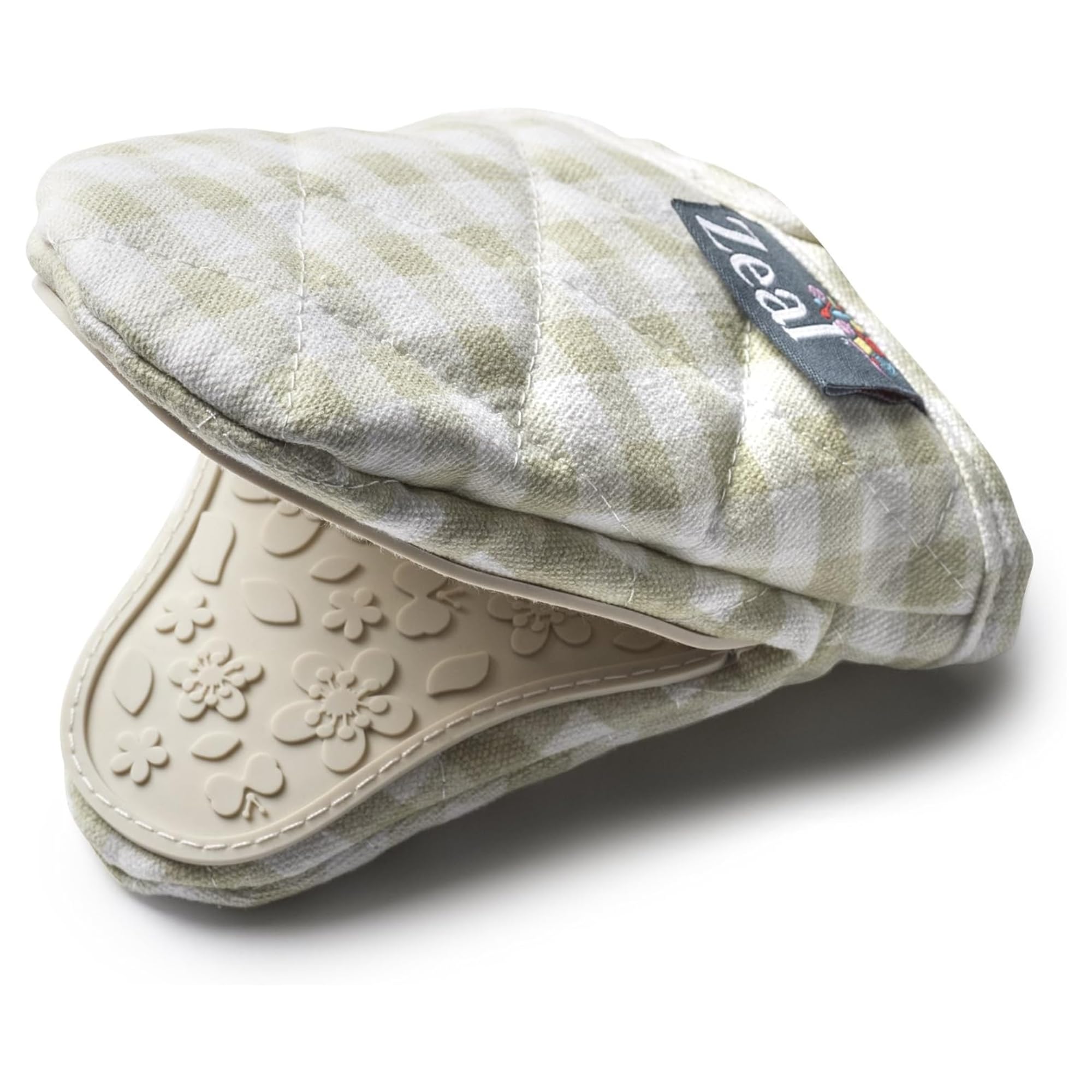 Zeal Gingham Mini Mitt Pot Holder, Cotton, Cream, 17.5 x 13.5 x 2.5 cm