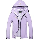 GIISAM Women's Waterproof Rain Jacket,Lightweight Windproof Full Zip Women's Packable Fall Raincoat Windbreaker with Hood