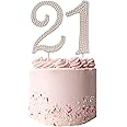 Rose Gold 21st Birthday Cake Topper – Metal & Rhinestone Keepsake Decoration for Her Special Day