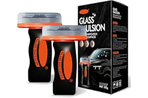 FUERHPSH 2pcs Glass Oil Film Remover for Car, Roll-On Glass Compound with Cleaning Board, Removes Oil Film & Smudges, Improve Windshield Clarity for Safe Driving