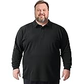 TAPULCO Men's Big and Tall Golf Polo Shirt Moisture Wicking Casual Lightweight Breathable Performance Shirts (2XL-5XL)