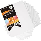 CONDA Canvas Boards for Painting, 8 x 10 inch, 12 Pack, 100% Cotton Canvas Panels, White Blank Canvases, Primed, Acid-Free, A