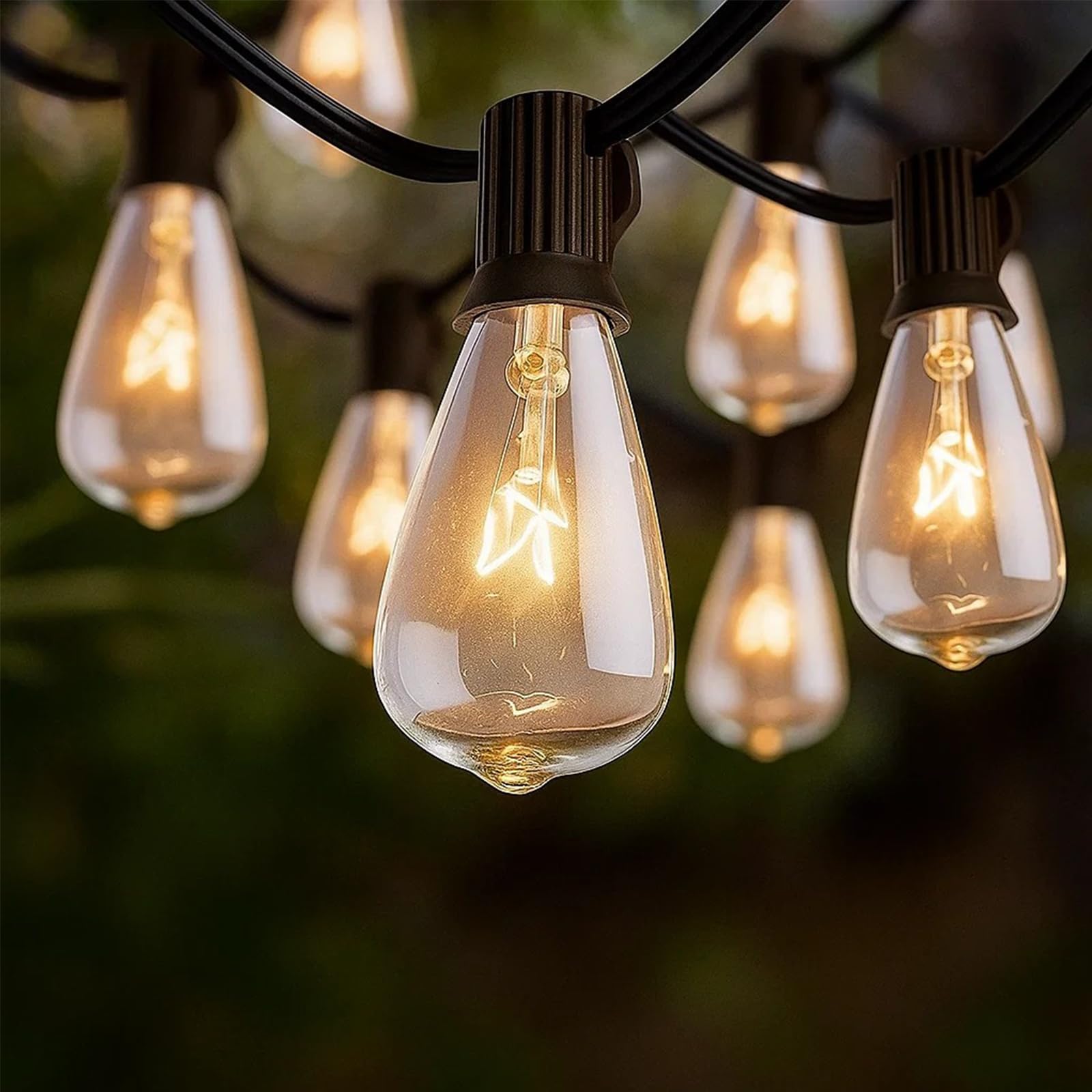 Photo 1 of Konictom 20Ft Outdoor String Lights,Edison Bulb String Lights with 22 Clear Edison Bulbs (2 Spare) UL Listed,Outdoor Patio Lights Waterproof for Outside Patio Backyard Party Deck Yard