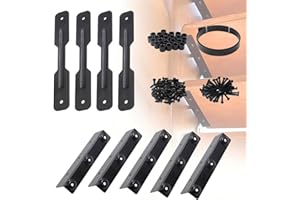 Meihaome Deck Sunblind System, Louvers Hardware Set for Blinds and Shutters, Complete Kit for 11 Boards, Stainless Steel E-Coated (48'') - Black Pergola Louvers Kit Shade and UV Protection