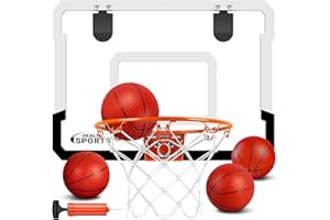YIFUHH Indoor Mini Basketball Hoop for Kids and Adults - Over The Door Basketball Hoop with Balls, Mini Hoop for Door Wall Office Bedroom, Basketball Toys for Boys Girls Teens