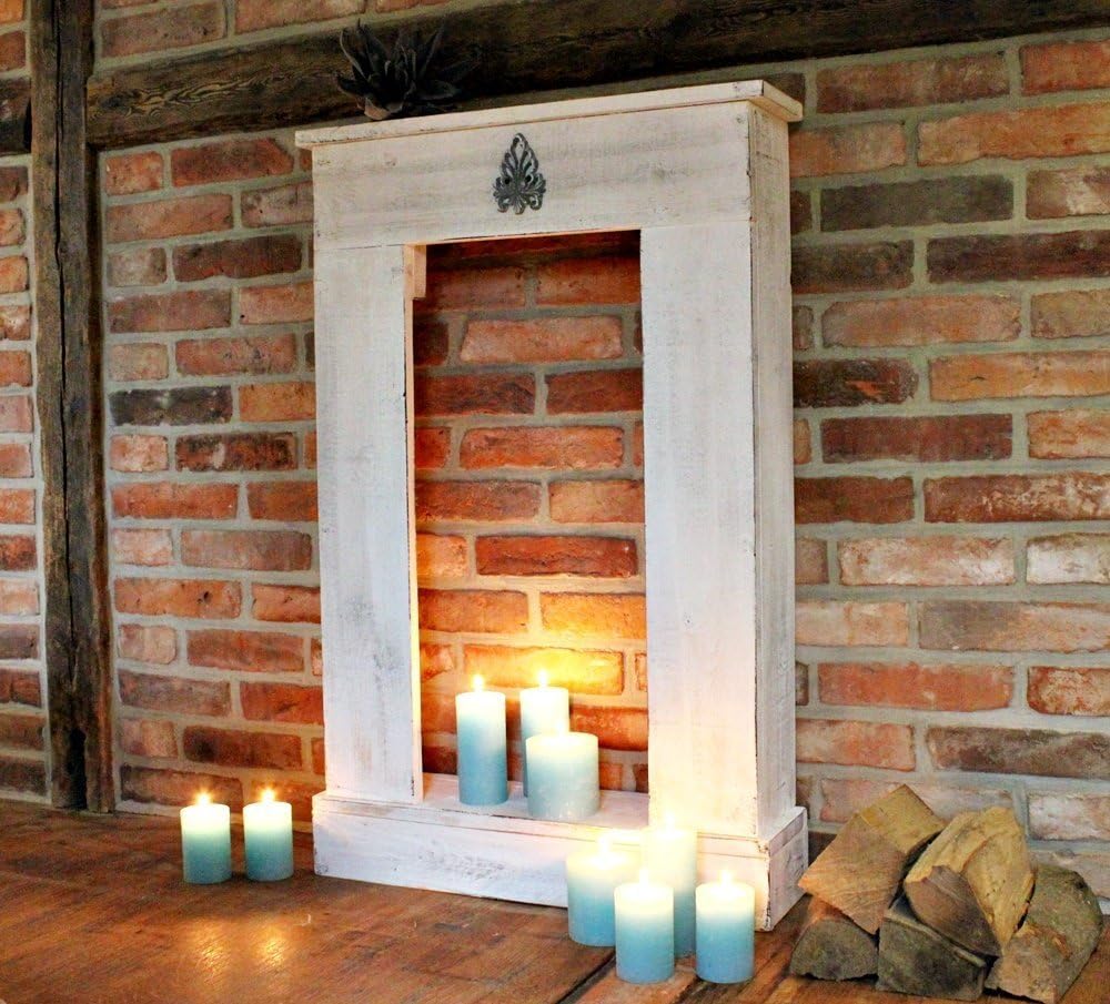 Wooden Fireplace Console | Ready Assembled, white