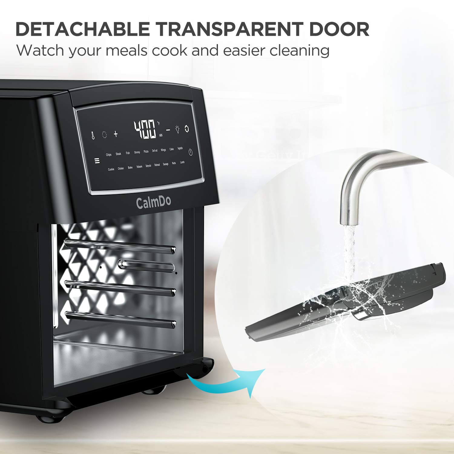 CalmDo Air Fryer Toaster Oven 12 Quarts, Rotisserie, Dehydrator